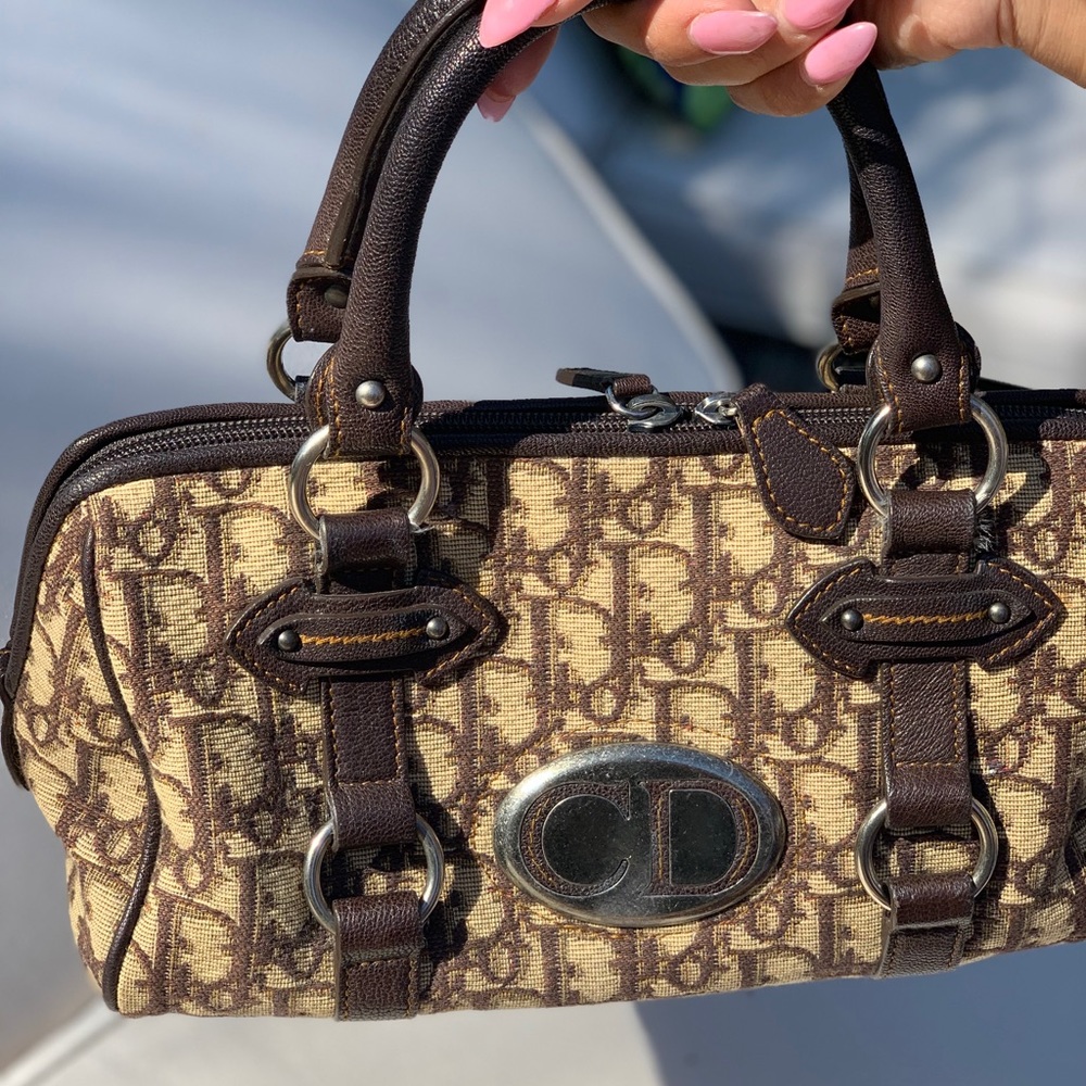 Authentic Dior trotter pattern traveler tote